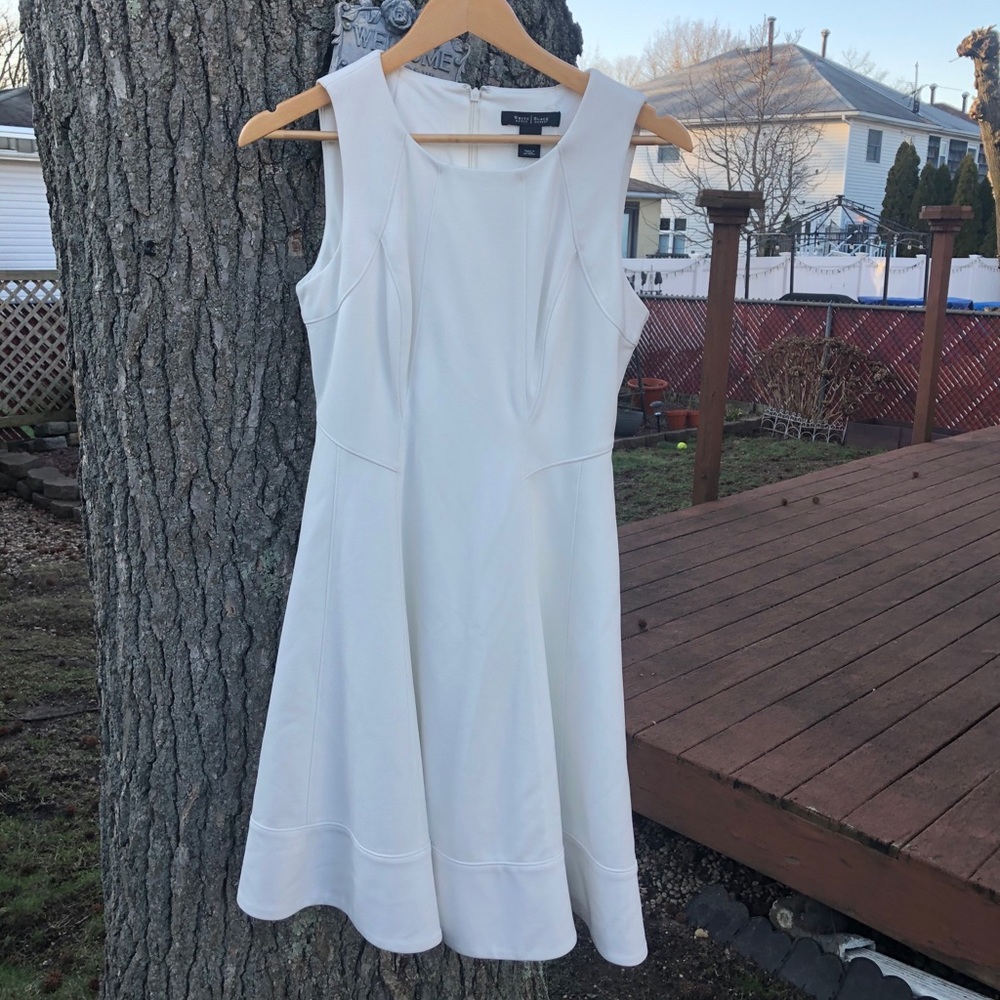 WHBM sleeveless off white dress